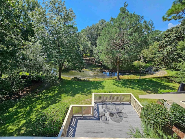 view of yard featuring a deck