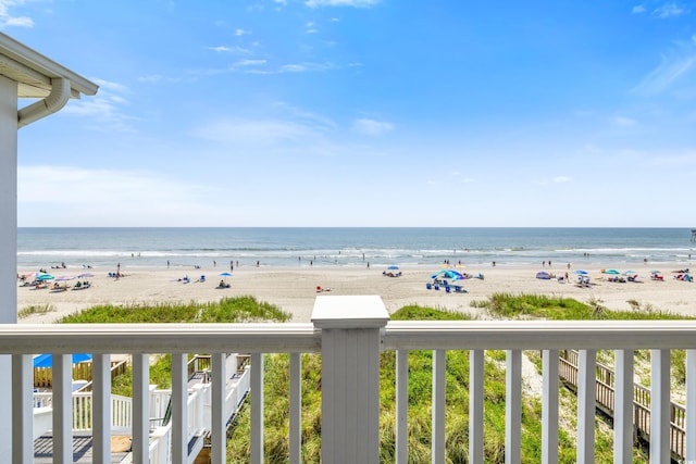 property view of water with a beach view