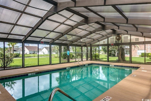 pool featuring a lanai