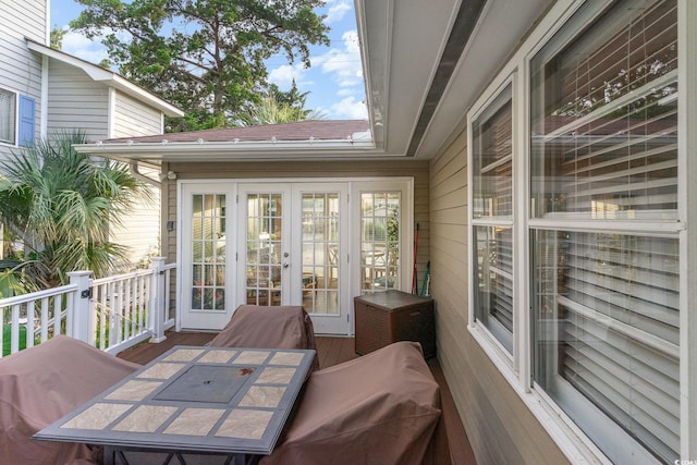 exterior space with french doors