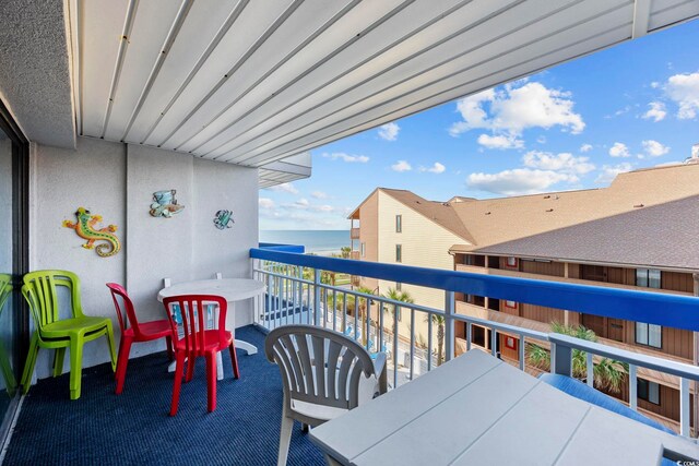 balcony with a water view