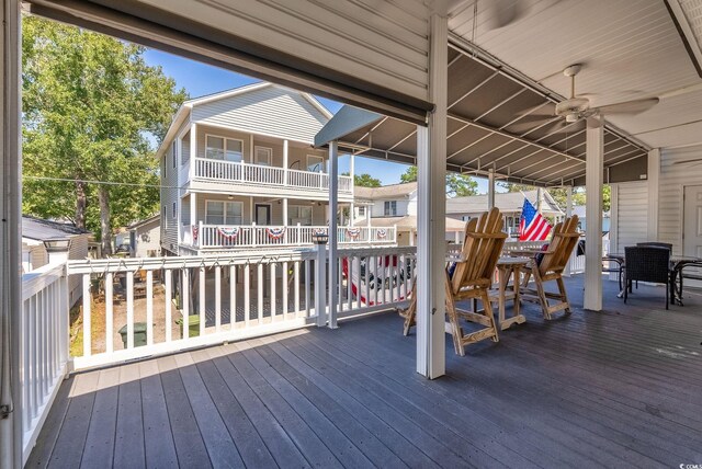 deck featuring ceiling fan