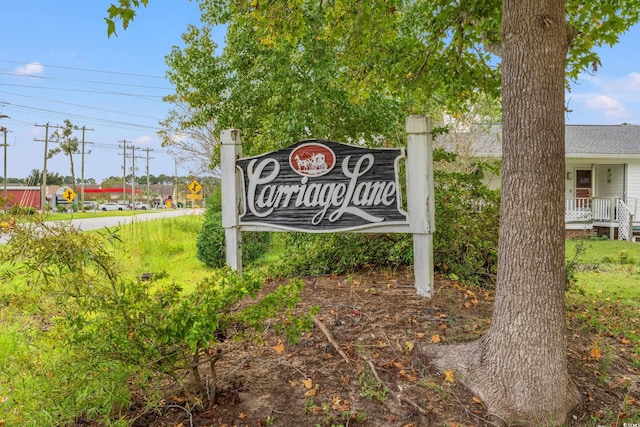 view of community sign