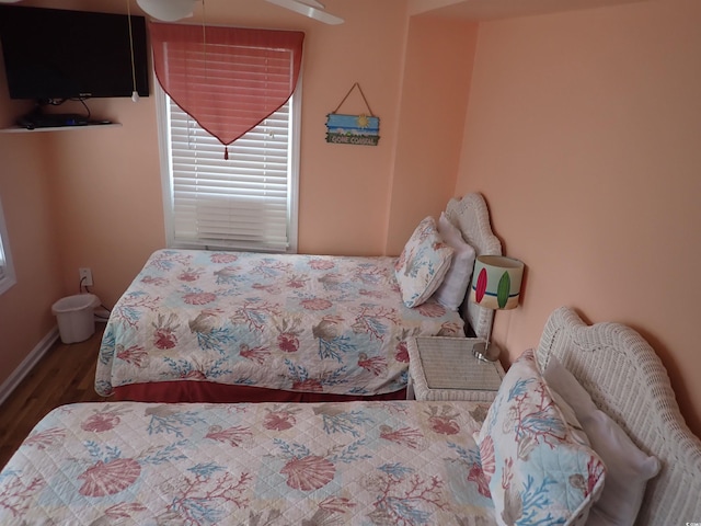 bedroom featuring hardwood / wood-style floors