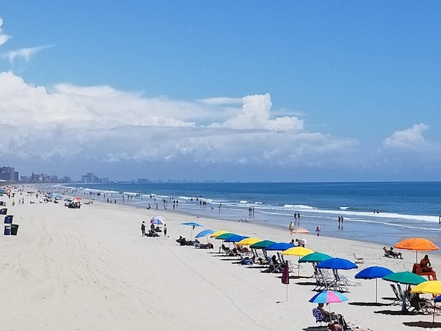 property view of water with a beach view