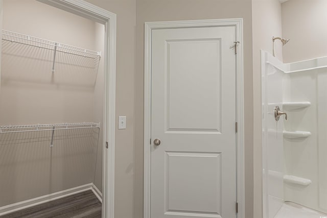 interior space featuring dark wood-type flooring