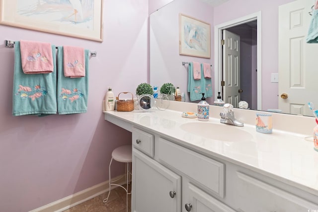 bathroom featuring vanity and tile patterned floors