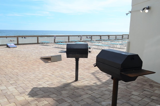 exterior space featuring a water view