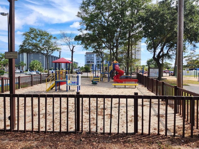 community playground with fence