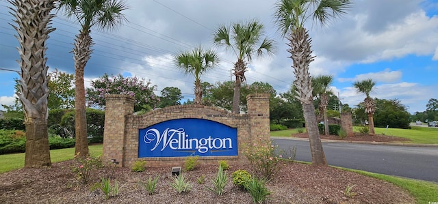 view of community sign