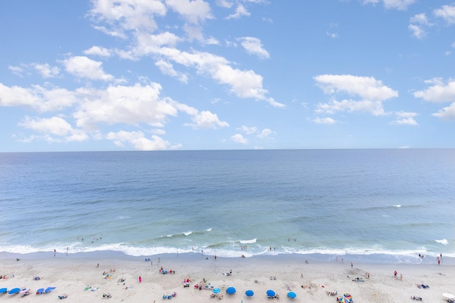 property view of water featuring a view of the beach