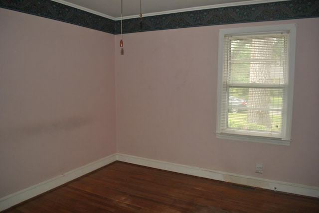 empty room featuring wood-type flooring and a healthy amount of sunlight