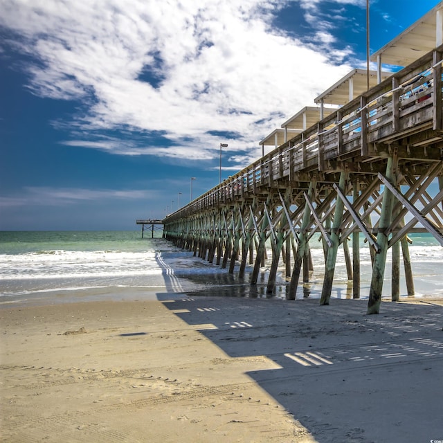 1348 Peterson St, Myrtle Beach, SC 29577 - view of community featuring a pier and view of water and beach