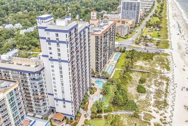5308 N Ocean Blvd Unit 812, Myrtle Beach, SC 29577 - drone / aerial view of a pool area and expansive beach