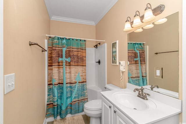 bathroom with curtained shower, tile patterned floors, toilet, and vanity