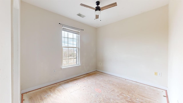 spare room featuring ceiling fan