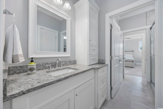 bathroom featuring tile patterned floors and vanity