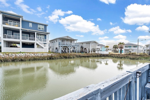 property view of water with a residential view