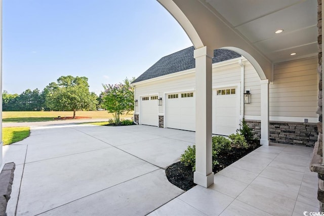 view of garage