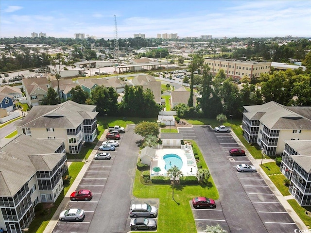 aerial view with a view of city