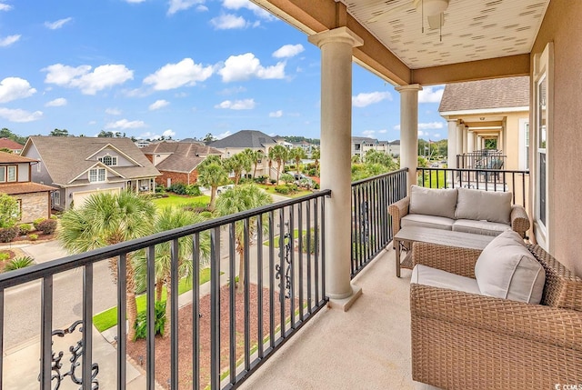 balcony with a residential view