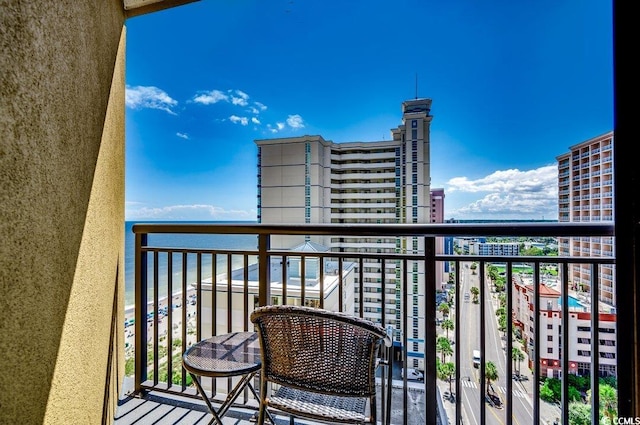 balcony with a view of city