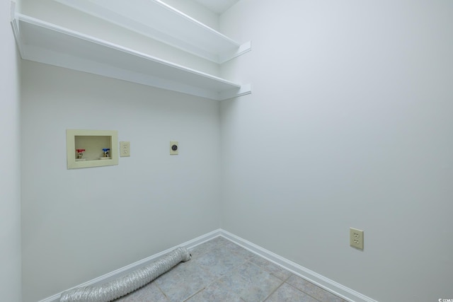 laundry area with electric dryer hookup and hookup for a washing machine