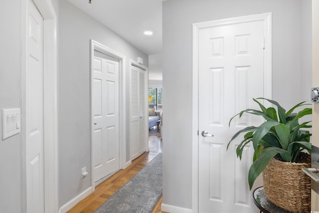 hallway featuring light hardwood / wood-style floors