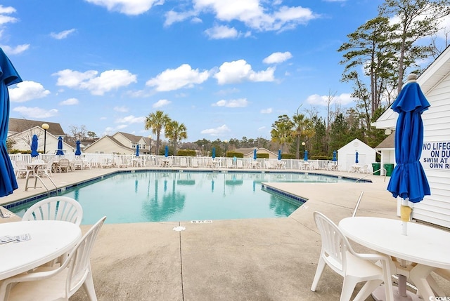 view of pool with a patio