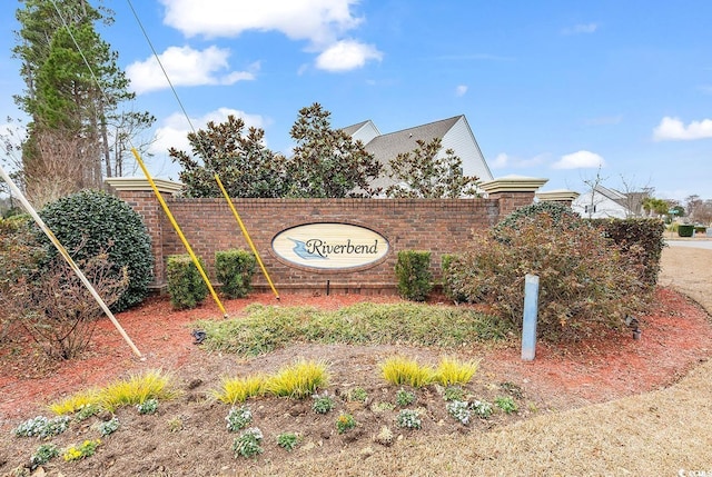 view of community sign