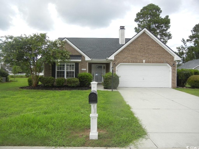 ranch-style house with a front yard