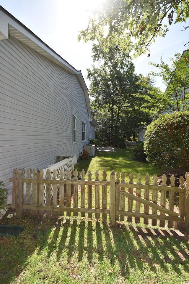 view of yard with fence