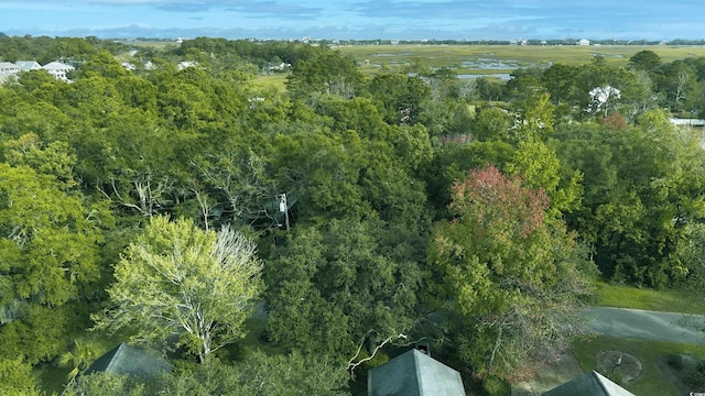 aerial view featuring a forest view