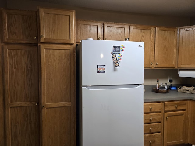 kitchen with white refrigerator