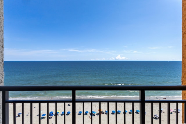 property view of water with a beach view