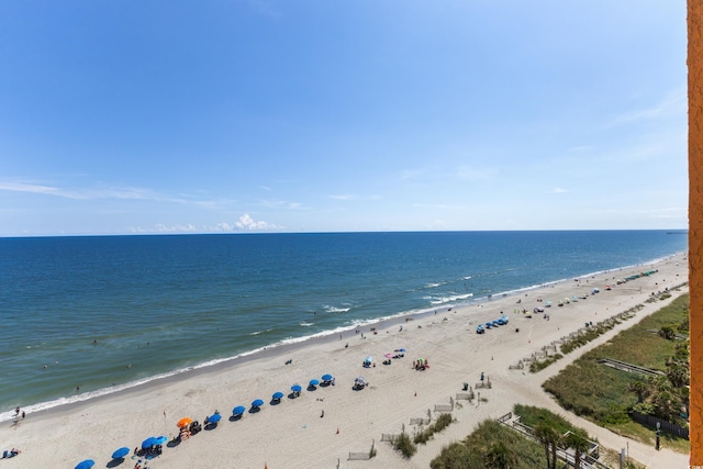 property view of water with a beach view