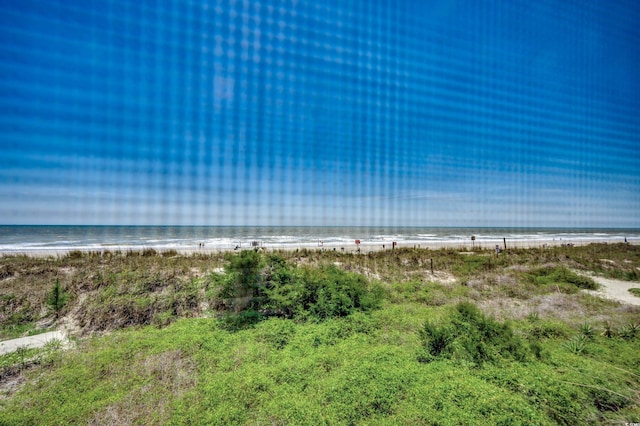 exterior space with a view of the beach