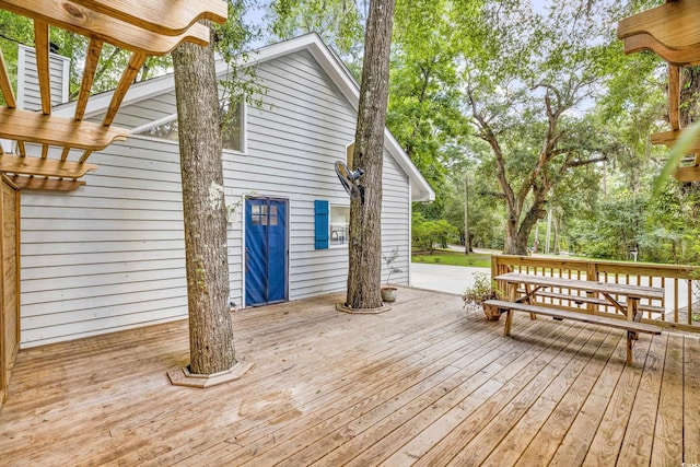 view of wooden deck