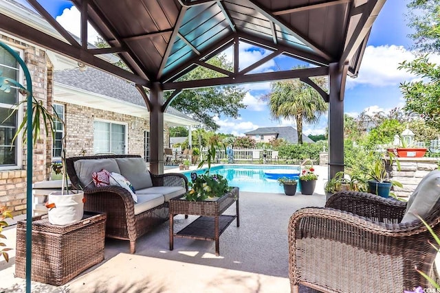 view of patio / terrace featuring an outdoor hangout area