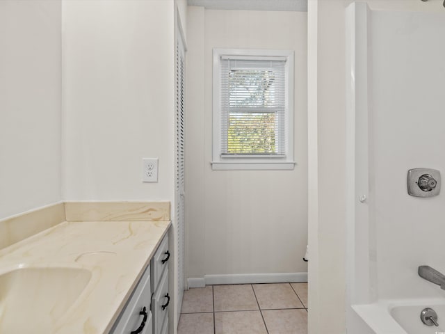 bathroom featuring vanity and tile patterned floors