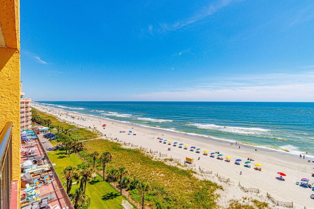 water view featuring a beach view