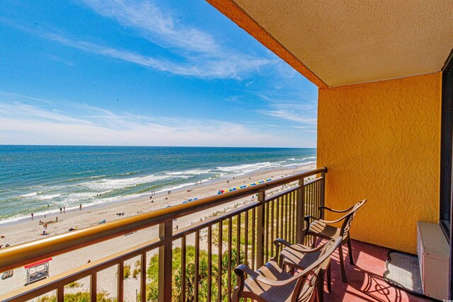 6900 N Ocean Blvd Unit 812, Myrtle Beach, SC 29572 - balcony with view of water and beach