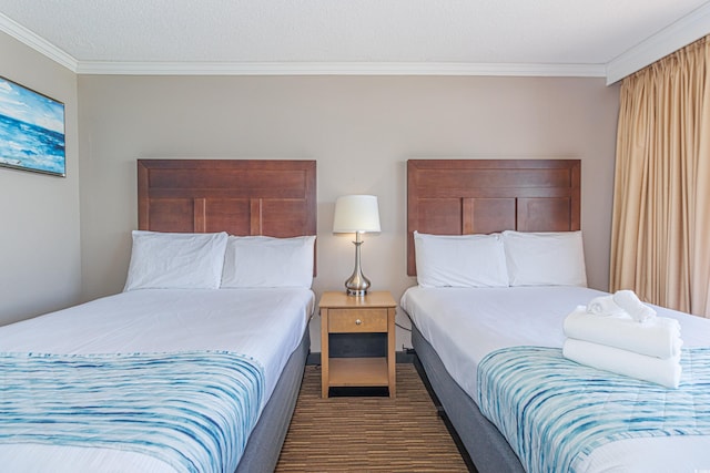 6900 N Ocean Blvd Unit 812, Myrtle Beach, SC 29572 - carpeted bedroom with ornamental molding