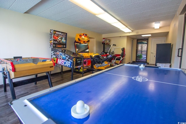 playroom featuring wood-type flooring