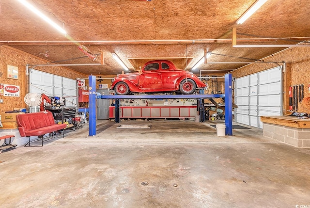 view of garage