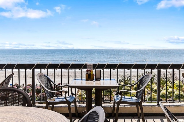 balcony with a water view