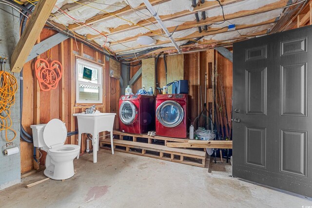 interior space featuring washer and dryer