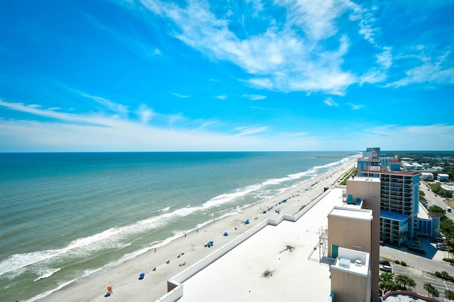 view of water feature featuring a beach view