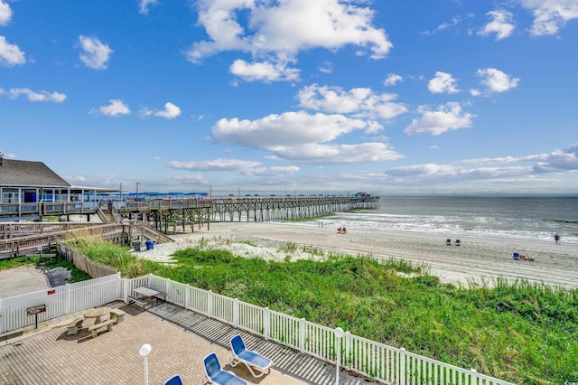 property view of water with a view of the beach