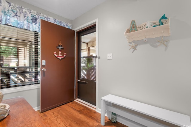 entryway featuring light wood-type flooring